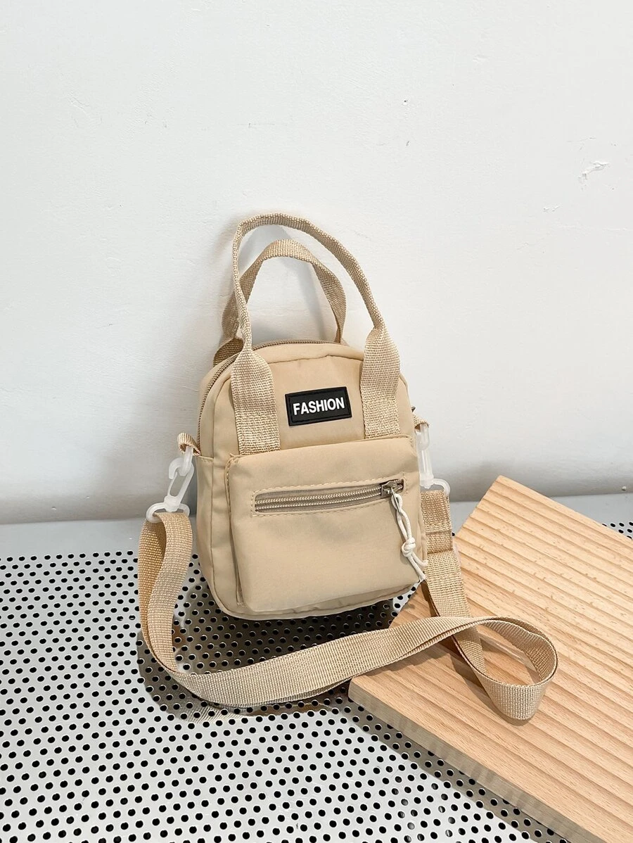 Mini Letter Patch Decor Geantă pătrată