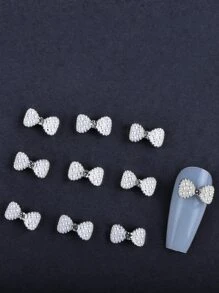 10 cái 3D ngọc trai giả nơ thiết kế trang trí nghệ thuật móng tay - Nhiều màu - Xem 1