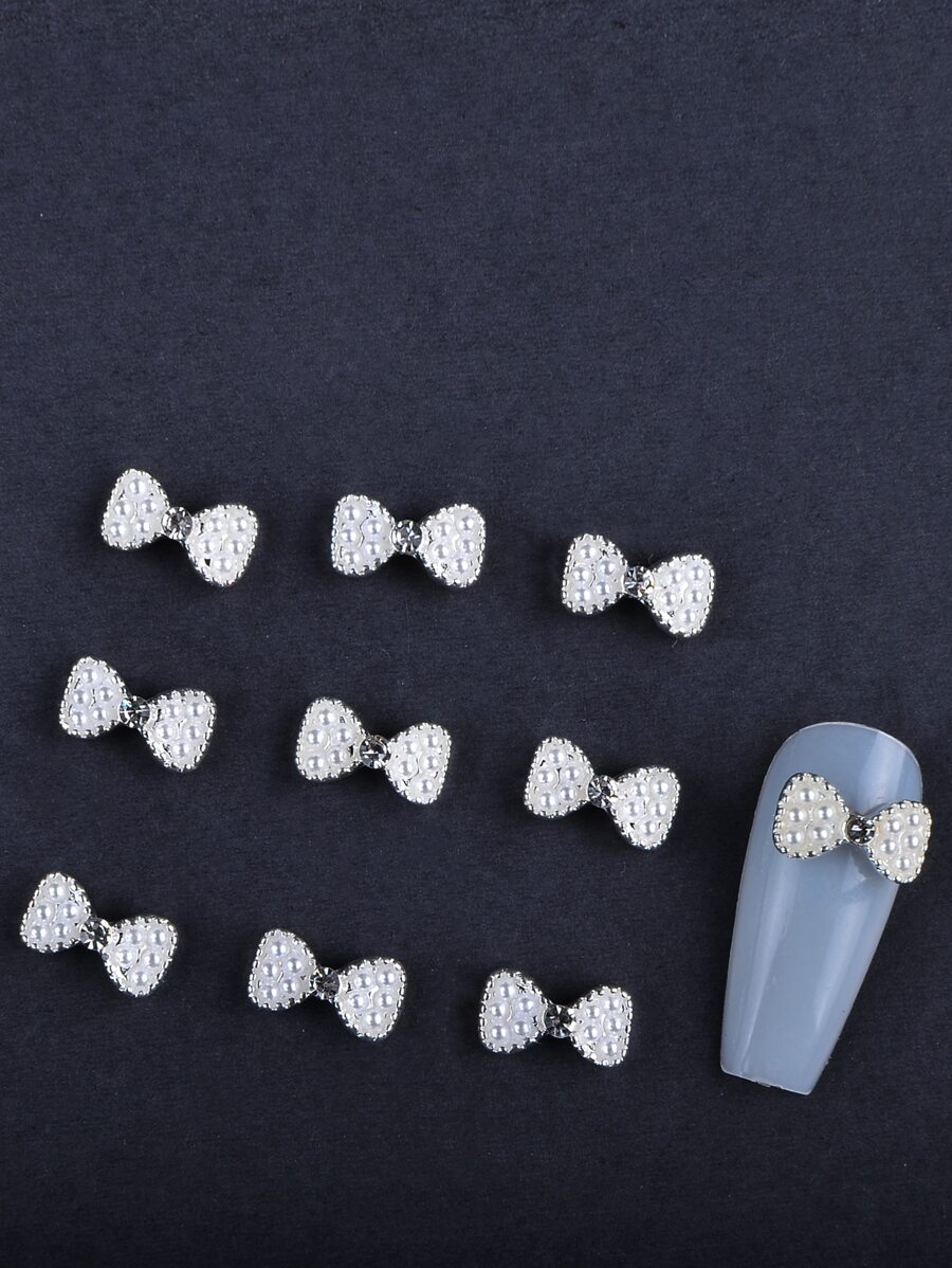 10 cái 3D ngọc trai giả nơ thiết kế trang trí nghệ thuật móng tay - Nhiều màu - Xem 1