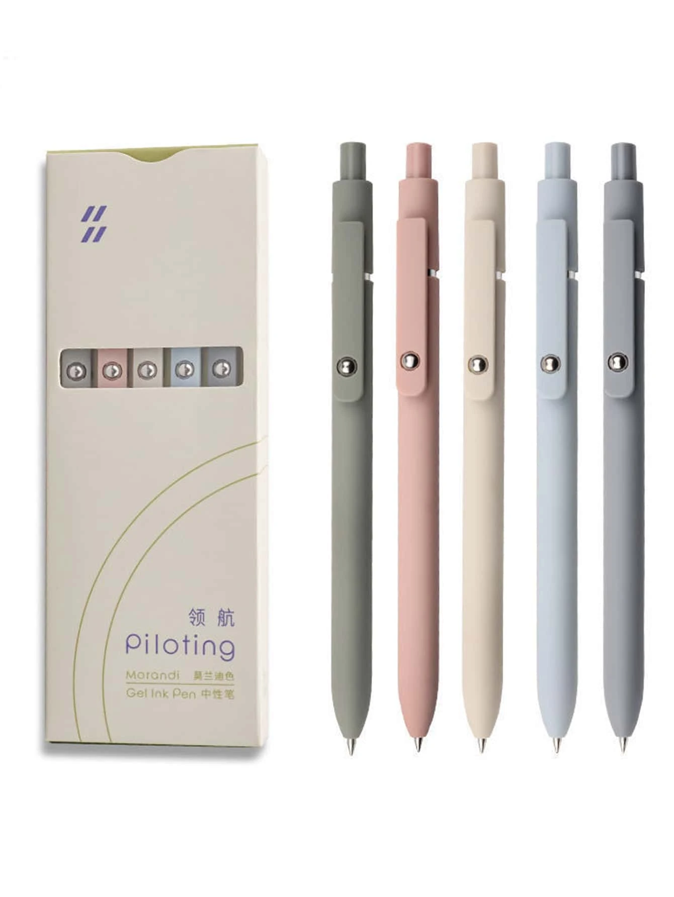 5 piezas Pluma de gel Set - Negro - Ver 1