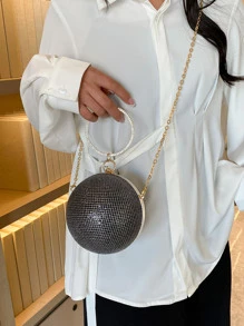 Mini Rhinestone Decor Chain Circle Bag - Multicolor - View 2