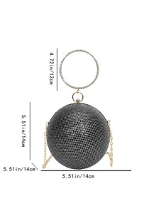 Mini Rhinestone Decor Chain Circle Bag - Multicolor - View 6