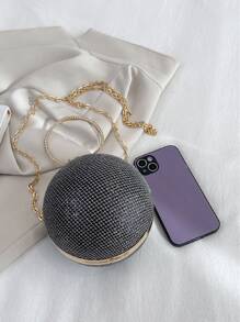 Mini Rhinestone Decor Chain Circle Bag - Multicolor - View 7