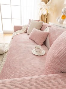 1入組素色防滑沙發巾 - 粉色 - 查看 5