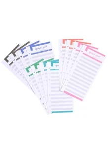 1set Of 12pcs A6 Letter Size Loose-Leaf Cash Spending Plan & Budget Tracker Sheets Back To School
