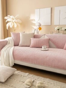 1入組素色防滑沙發巾 - 粉色 - 查看 6