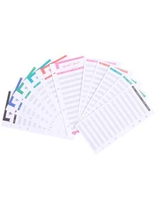 1set Of 12pcs A6 Letter Size Loose-Leaf Cash Spending Plan & Budget Tracker Sheets Back To School