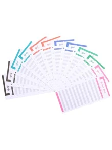 1set Of 12pcs A6 Letter Size Loose-Leaf Cash Spending Plan & Budget Tracker Sheets Back To School