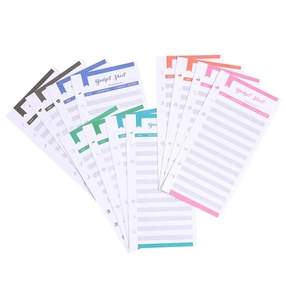1set Of 12pcs A6 Letter Size Loose-Leaf Cash Spending Plan & Budget Tracker Sheets Back To School