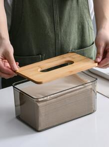 1 hộp lưu trữ khăn giấy PET, hộp đựng khăn giấy trong suốt để bàn - Trong sáng - Xem 3