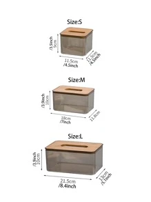 1 hộp lưu trữ khăn giấy PET, hộp đựng khăn giấy trong suốt để bàn - Trong sáng - Xem 4
