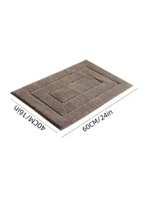 1 tấm thảm cửa màu nâu, tấm thảm ngoài trời trong nhà polyester tối giản cho gia đình - Cà phê nâu - Xem 2