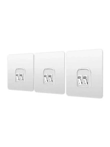 1 cái/10 cái/20 cái Kẹp móng vuốt vô hình trong suốt không cần khoan, Giá treo tường bằng dây sắt, Móc treo bằng thép không gỉ, Móc dính không cần đinh cho giỏ & kệ góc - Trong sáng - Xem 6