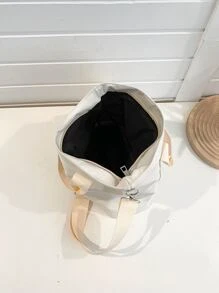 極簡雙把手方包 - 白色 - 查看 2