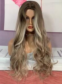 Long Curly Synthetic Wig - Multicolor - View 7