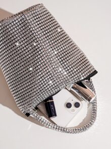 Túi xách Vincy lấp lánh sang trọng, đính kim sa, lấp lánh, sang trọng, túi dự tiệc đính đá lấp lánh, ví cầm tay hình tam giác thiết kế độc đáo cho tiệc cưới, tiệc tùng, đính ngọc trai giả, phù hợp cho cô dâu, dự tiệc prom, tiệc tối/tiệc chiêu đãi, để phối đồ, làm quà tặng, trang phục, hoàn hảo cho váy, váy cưới, váy dạ hội cho nữ, váy prom, váy, váy sinh nhật, hoàn hảo cho váy, váy cưới, váy dạ hội cho nữ, váy prom, váy, váy sinh nhật, túi đính đá lấp lánh quyến rũ. - Bạc - Xem 3