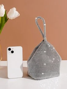 Túi xách Vincy lấp lánh sang trọng, đính kim sa, lấp lánh, sang trọng, túi dự tiệc đính đá lấp lánh, ví cầm tay hình tam giác thiết kế độc đáo cho tiệc cưới, tiệc tùng, đính ngọc trai giả, phù hợp cho cô dâu, dự tiệc prom, tiệc tối/tiệc chiêu đãi, để phối đồ, làm quà tặng, trang phục, hoàn hảo cho váy, váy cưới, váy dạ hội cho nữ, váy prom, váy, váy sinh nhật, hoàn hảo cho váy, váy cưới, váy dạ hội cho nữ, váy prom, váy, váy sinh nhật, túi đính đá lấp lánh quyến rũ. - Bạc - Xem 4