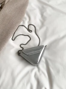 Girls Metallic Letter Graphic Novelty Bag - Silver - View 5