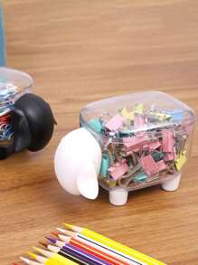 1pc Sheep Shaped Stationery Paper Clip Holder - White - View 2