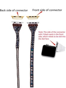 Beaded Watchband Compatible With Apple Watch - Multicolor - View 5