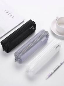 1peça Estojo de lápis decoração remendo - Preto - Ver 2