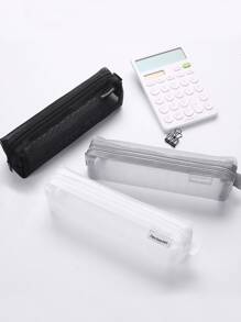 1peça Estojo de lápis decoração remendo - Preto - Ver 5