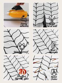 4 piezas Calcomanía de pared con patrón geométrico impermeable cocina moderno de mascota cocina para casa