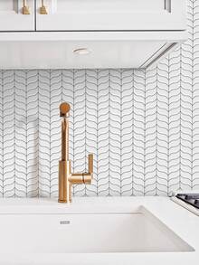 4 piezas Calcomanía de pared con patrón geométrico impermeable cocina moderno de mascota cocina para casa