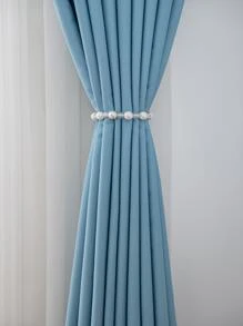 1 rèm cản sáng màu xám nhạt, rèm cản sáng cách nhiệt chặn tia UV, thích hợp cho phòng khách, phòng ngủ, làm tối phòng khi mất điện, mùa thu/đông - Màu xanh lam - Xem 4