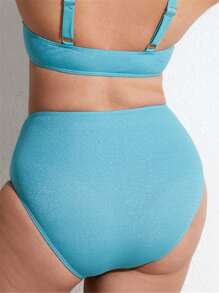 SHEIN Swim Curve Plus Knot Front Bikini Panty - Mint Blue - View 2