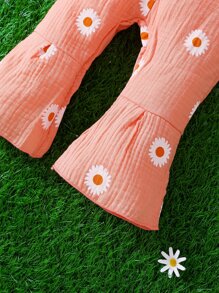 Bộ đồ Em bé Nút Hoa - Màu Hồng  San hô - Xem 7