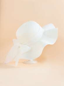 Khăn Trang Trí Mũ Rơm - trắng - Xem 2