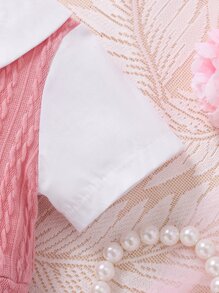 嬰兒雙色百褶下擺假兩件連衣裙 - 彩色 - 查看 4