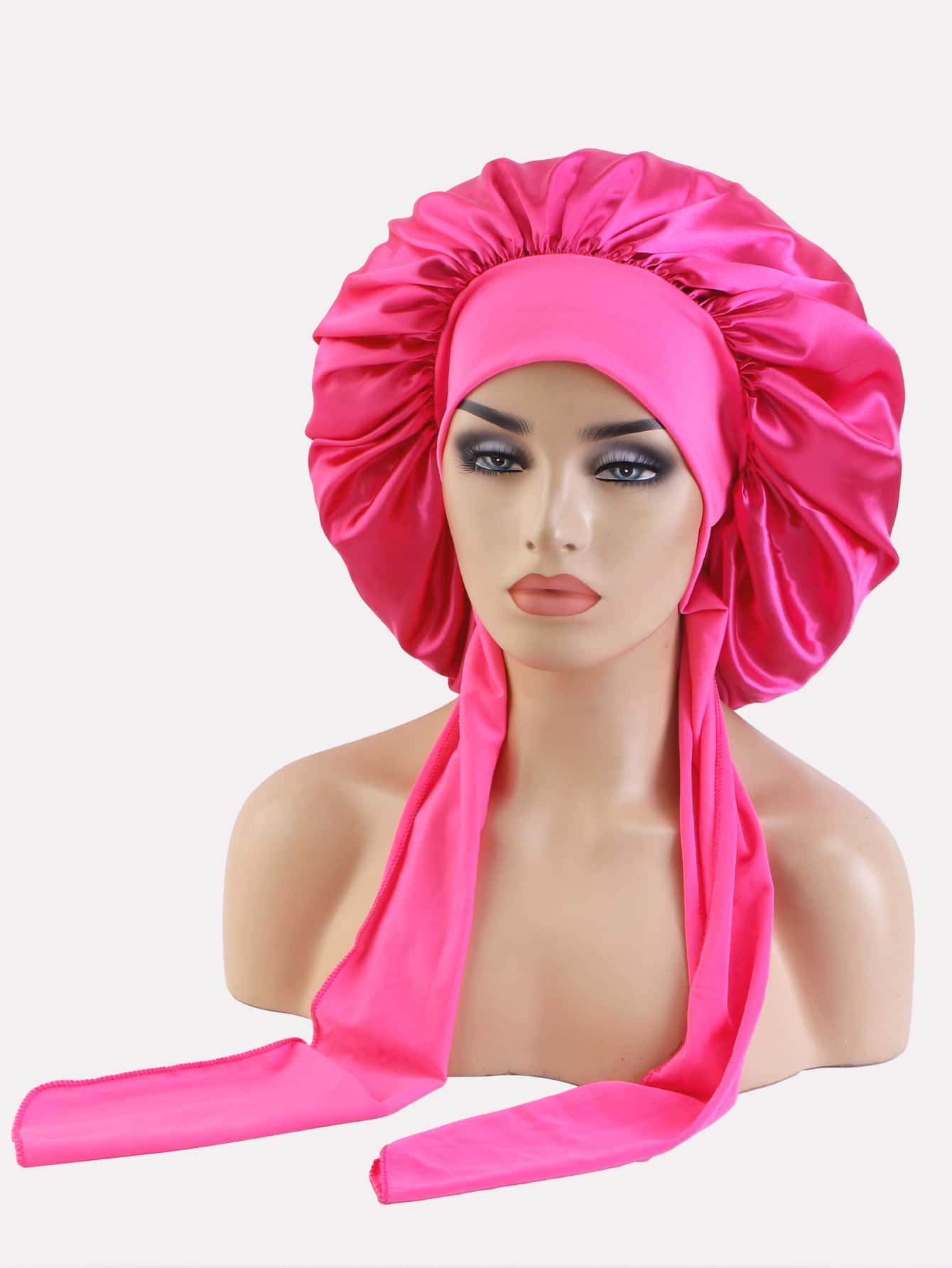 1pc Women's Simulation Silk Hair Tie Cap With Ribbon Bowknot, Elastic, Wide Edge, Suitable For Sleeping, Hair Bundling, Beauty & Haircare Silk Bonnet Satin Bonnet