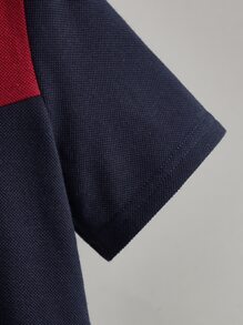 SHEIN Boys Colour Block Polo Shirt - Burgundy - View 4