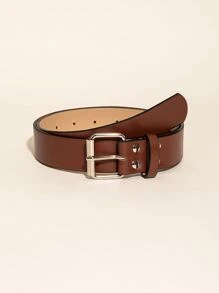 方形扣皮帶 - 棕色 - 查看 1