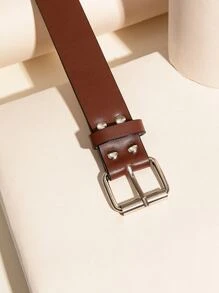 方形扣皮帶 - 棕色 - 查看 3