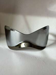 1 pieza Parche de ojo estilo gótico, de plata con reflejo cóncavo - Accesorio creativo de ciencia ficción y moda cool para COSPLAY, selfie, protección solar, cobertura facial (incluye cuerda antiperdi da) - Gafas de sol para verano, playa, vacaciones y exteriores - Plateado - Ver 5