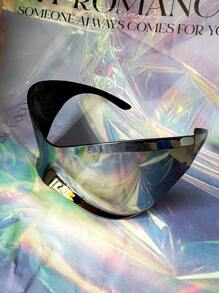 1 pieza Parche de ojo estilo gótico, de plata con reflejo cóncavo - Accesorio creativo de ciencia ficción y moda cool para COSPLAY, selfie, protección solar, cobertura facial (incluye cuerda antiperdi da) - Gafas de sol para verano, playa, vacaciones y exteriores - Plateado - Ver 8