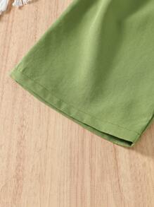 SHEIN 女孩小高領背心上衣和闊腿褲 - 彩色 - 查看 3