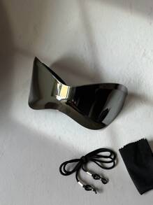1 pieza Parche de ojo estilo gótico, de plata con reflejo cóncavo - Accesorio creativo de ciencia ficción y moda cool para COSPLAY, selfie, protección solar, cobertura facial (incluye cuerda antiperdi da) - Gafas de sol para verano, playa, vacaciones y exteriores - Plateado - Ver 9