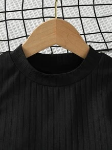 SHEIN 女孩小高領背心上衣和闊腿褲 - 彩色 - 查看 5