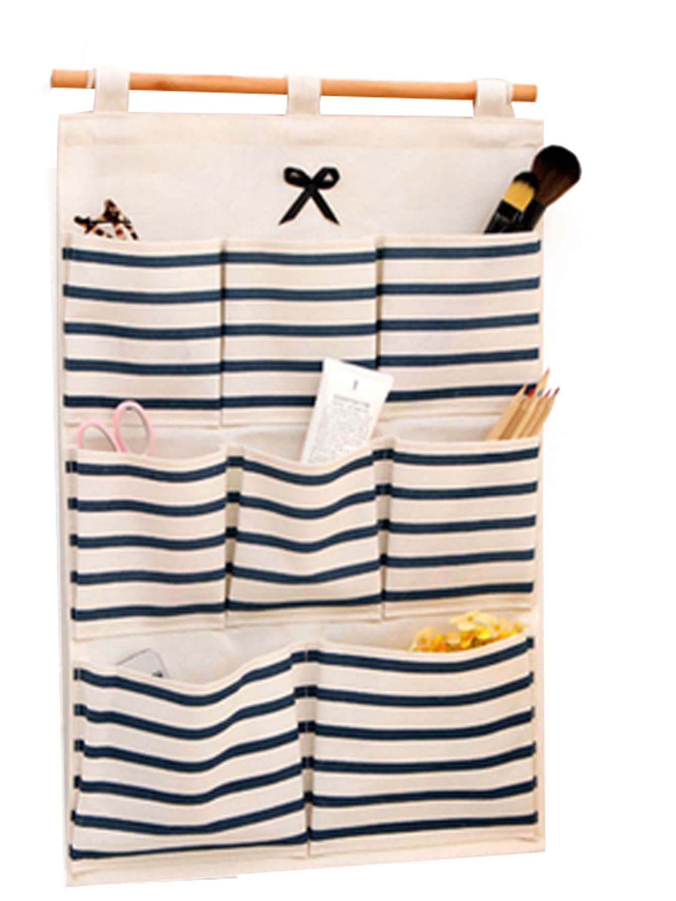 Họa Tiết Sọc Treo Tường Túi Bảo Quản, 8 Lưới Linen Treo Sắp Xếp Lưu Trữ Cho Tường Cửa Nhà Tắm Phòng Ngủ - Nhiều màu - Xem 1