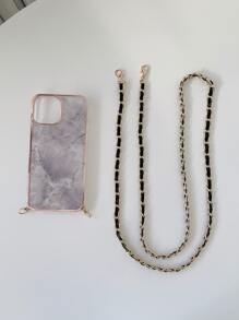 1入灰色大理石紋IMD手機殼，附有彩虹/迷彩肩帶 - 彩色 - 查看 3