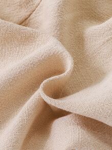 Baby Button Front V Neck Jumpsuit - Khaki - View 7