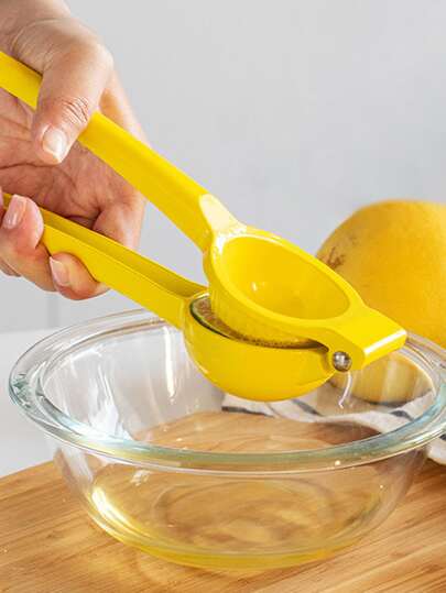 1pc Aluminum Alloy Lemon Squeezer, Solid Color, Convenient Home Use