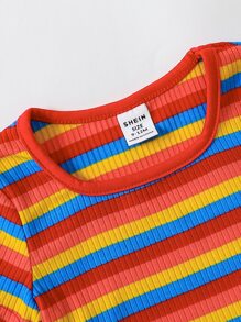 Baby Colorful Striped Tee & Skirt - Multicolor - View 3
