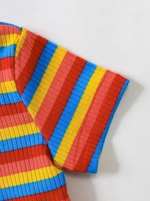 Baby Colorful Striped Tee & Skirt - Multicolor - View 4