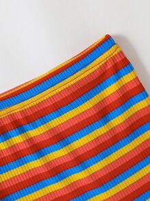 Baby Colorful Striped Tee & Skirt - Multicolor - View 5