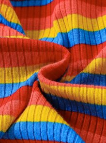 Baby Colorful Striped Tee & Skirt - Multicolor - View 7